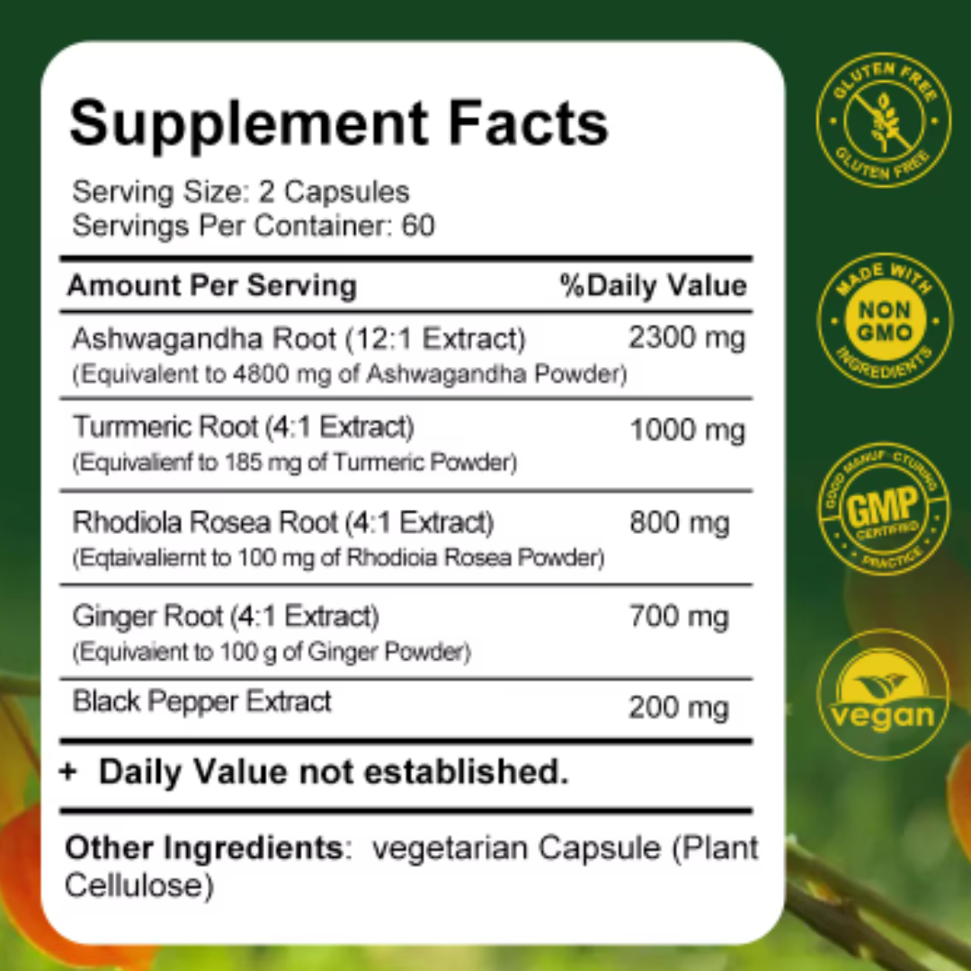 Ashwagandha Root Extract Capsules 5000mg KSM 66